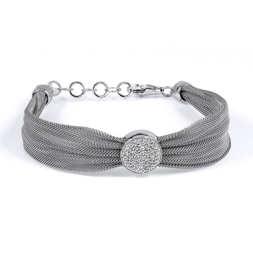 Sterling Silver Rhodium Plated and CZ Bracelet