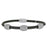 Sterling Silver Rhodium Plated and 3 CZ Barrel Bangle