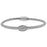 Sterling Silver Rhodium Plated and CZ station Italian Wire Bangle