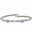 Sterling Silver Rhodium Plated with Blue Enameled Evil Eye and CZ Bezel Bangle