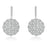 Sterling Silver Rhodium Plated and micro-pave flower CZ Dangle Earrings