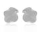 Sterling Silver Rhodium Plated and CZ Flat Wavy Stud Earrings