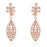 Sterling Silver Rose Gold Plated and CZ Dangle Earrings