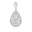 Sterling Silver Rhodium Plated and CZ Teardrop Fashion Necklace