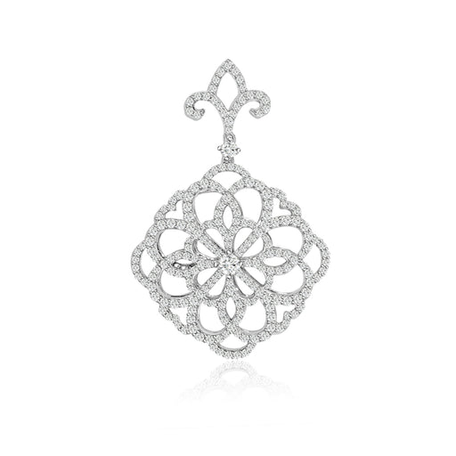 Sterling Silver Rhodium Plated and CZ Fashion Necklace