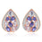 Sterling Silver Rose Gold Plated with Multi-Color CZ Teardrop Earrings
