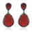Sterling Silver Black Rhodium Plated with Simulated Gemstone and CZ Dangle Earrings
