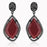 Sterling Silver Black Rhodium Plated with Simulated Gemstone and CZ Dangle Earrings