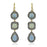 Sterling Silver Gold Plated with Simulated Crystal and CZ Dangle Earrings