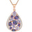 Sterling Silver Rose Gold Plated with Multi-Color CZ Teardrop shape Necklace