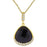 Sterling Silver Gold Plated Teardrop with Simulated Amethyst and CZ Necklace