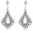 Sterling Silver Rhodium Plated with Black and White CZ Dangle Earrings