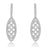 Sterling Silver Rhodium Plated and CZ  Dangle Earrings