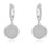 Sterling Silver Rhodium Plated and micro-pave CZ Circle Dangle Earrings