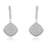 Sterling Silver Rhodium Plated and micro-pave Cushion CZ Dangle Earrings
