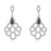Sterling Silver Rhodium Plated with micro-pave black and white CZ Dangle Earrings