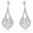 Sterling Silver Rhodium Plated and CZ Fashion Dangle Earrings