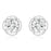 Sterling Silver Rhodium Plated and CZ Screw Back Stud Earrings