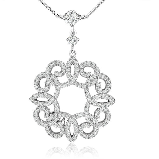 Sterling Silver Rhodium Plated and CZ Necklace