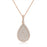 Sterling Silver Rhodium Plated and micro-pave CZ Pear shape Necklace