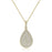 Sterling Silver Rhodium Plated and micro-pave CZ Pear shape Necklace