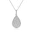 Sterling Silver Rhodium Plated and micro-pave CZ Pear shape Necklace