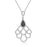 Sterling Silver Rhodium Plated Black and White CZ Necklace