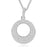 Sterling Siler Rhodium Plated and CZ Round Necklace