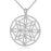Sterling Silver Rhodium Plated and CZ Flower Wheel Necklace