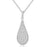 Sterling Silver Rhodium Plated with Cubic Zirconia Teardrop Necklace