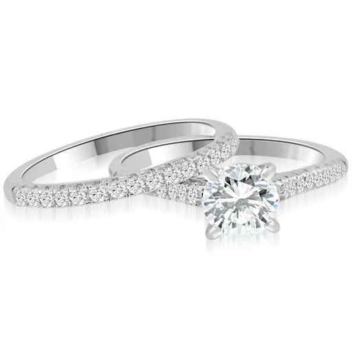 Sterling Silver Rhodium Plated and CZ Engagement Ring